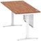 Air Modesty 1800mm Rectangular Cable Port Height Adjustable Desk, White Leg & Modesty Panel, Walnut