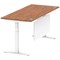 Air Modesty 1800mm Rectangular Cable Port Height Adjustable Desk, White Leg & Modesty Panel, Walnut