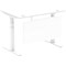 Air Modesty 1200mm Rectangular Cable Port Height Adjustable Desk, White Leg & Modesty Panel, White