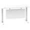 Air Modesty 1400mm Rectangular Cable Port Height Adjustable Desk, White Leg & Modesty Panel, White