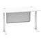 Air Modesty 1400mm Rectangular Cable Port Height Adjustable Desk, White Leg & Modesty Panel, White