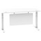 Air Modesty 1600mm Rectangular Cable Port Height Adjustable Desk, White Leg & Modesty Panel, White