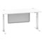 Air Modesty 1600mm Rectangular Cable Port Height Adjustable Desk, White Leg & Modesty Panel, White