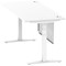 Air Modesty 1800mm Rectangular Cable Port Height Adjustable Desk, White Leg & Modesty Panel, White