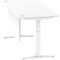 Air Modesty 1800mm Rectangular Cable Port Height Adjustable Desk, White Leg & Modesty Panel, White