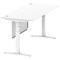 Air Modesty 1800mm Rectangular Cable Port Height Adjustable Desk, White Leg & Modesty Panel, White