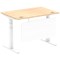 Air Modesty 1200mm Rectangular Cable Port Height Adjustable Desk, White Leg & Modesty Panel, Maple