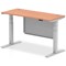 Air Modesty 1400mm Slim Rectangular Height Adjustable Desk, Silver Leg & Modesty Panel, Beech Air Modesty 1400mm Slim Rectangular Height Adjustable Desk, Silver Leg & Modesty Panel, Beech