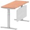 Air Modesty 1400mm Slim Rectangular Height Adjustable Desk, Silver Leg & Modesty Panel, Beech Air Modesty 1400mm Slim Rectangular Height Adjustable Desk, Silver Leg & Modesty Panel, Beech