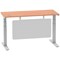 Air Modesty 1400mm Slim Rectangular Height Adjustable Desk, Silver Leg & Modesty Panel, Beech Air Modesty 1400mm Slim Rectangular Height Adjustable Desk, Silver Leg & Modesty Panel, Beech
