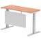 Air Modesty 1400mm Slim Rectangular Height Adjustable Desk, Silver Leg & Modesty Panel, Beech Air Modesty 1400mm Slim Rectangular Height Adjustable Desk, Silver Leg & Modesty Panel, Beech