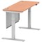 Air Modesty 1400mm Slim Rectangular Height Adjustable Desk, Silver Leg & Modesty Panel, Beech Air Modesty 1400mm Slim Rectangular Height Adjustable Desk, Silver Leg & Modesty Panel, Beech