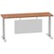 Air Modesty 1800mm Slim Rectangular Height Adjustable Desk, Silver Leg & Modesty Panel, Walnut
