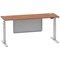 Air Modesty 1800mm Slim Rectangular Height Adjustable Desk, Silver Leg & Modesty Panel, Walnut
