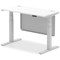 Air Modesty 1200mm Slim Rectangular Height Adjustable Desk, Silver Leg & Modesty Panel, White