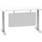 Air Modesty 1400mm Slim Rectangular Height Adjustable Desk, Silver Leg & Modesty Panel, White