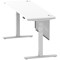 Air Modesty 1800mm Slim Rectangular Height Adjustable Desk, Silver Leg & Modesty Panel, White