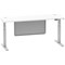 Air Modesty 1800mm Slim Rectangular Height Adjustable Desk, Silver Leg & Modesty Panel, White