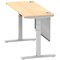 Air Modesty 1400mm Slim Rectangular Height Adjustable Desk, Silver Leg & Modesty Panel, Maple Air Modesty 1400mm Slim Rectangular Height Adjustable Desk, Silver Leg & Modesty Panel, Maple