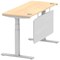 Air Modesty 1400mm Slim Rectangular Height Adjustable Desk, Silver Leg & Modesty Panel, Maple Air Modesty 1400mm Slim Rectangular Height Adjustable Desk, Silver Leg & Modesty Panel, Maple