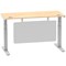 Air Modesty 1400mm Slim Rectangular Height Adjustable Desk, Silver Leg & Modesty Panel, Maple Air Modesty 1400mm Slim Rectangular Height Adjustable Desk, Silver Leg & Modesty Panel, Maple
