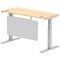 Air Modesty 1400mm Slim Rectangular Height Adjustable Desk, Silver Leg & Modesty Panel, Maple Air Modesty 1400mm Slim Rectangular Height Adjustable Desk, Silver Leg & Modesty Panel, Maple