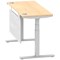 Air Modesty 1400mm Slim Rectangular Height Adjustable Desk, Silver Leg & Modesty Panel, Maple Air Modesty 1400mm Slim Rectangular Height Adjustable Desk, Silver Leg & Modesty Panel, Maple