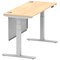 Air Modesty 1400mm Slim Rectangular Height Adjustable Desk, Silver Leg & Modesty Panel, Maple Air Modesty 1400mm Slim Rectangular Height Adjustable Desk, Silver Leg & Modesty Panel, Maple