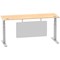 Air Modesty 1800mm Slim Rectangular Height Adjustable Desk, Silver Leg & Modesty Panel, Maple
