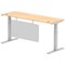 Air Modesty 1800mm Slim Rectangular Height Adjustable Desk, Silver Leg & Modesty Panel, Maple