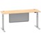 Air Modesty 1800mm Slim Rectangular Height Adjustable Desk, Silver Leg & Modesty Panel, Maple