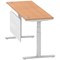 Air Modesty 1800mm Slim Rectangular Height Adjustable Desk, Silver Leg & Modesty Panel, Oak Air Modesty 1800mm Slim Rectangular Height Adjustable Desk, Silver Leg & Modesty Panel, Oak