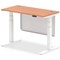 Air Modesty 1200mm Slim Rectangular Height Adjustable Desk, White Leg & Modesty Panel, Beech