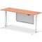 Air Modesty 1800mm Slim Rectangular Height Adjustable Desk, White Leg & Modesty Panel, Beech