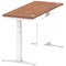 Air Modesty 1400mm Slim Rectangular Height Adjustable Desk, White Leg & Modesty Panel, Walnut