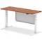 Air Modesty 1600mm Slim Rectangular Height Adjustable Desk, White Leg & Modesty Panel, Walnut