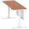 Air Modesty 1800mm Slim Rectangular Height Adjustable Desk, White Leg & Modesty Panel, Walnut