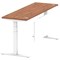 Air Modesty 1800mm Slim Rectangular Height Adjustable Desk, White Leg & Modesty Panel, Walnut