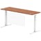 Air Modesty 1800mm Slim Rectangular Height Adjustable Desk, White Leg & Modesty Panel, Walnut