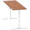 Air Modesty 1800mm Slim Rectangular Height Adjustable Desk, White Leg & Modesty Panel, Walnut