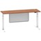 Air Modesty 1800mm Slim Rectangular Height Adjustable Desk, White Leg & Modesty Panel, Walnut
