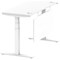 Air Modesty 1400mm Slim Rectangular Height Adjustable Desk, White Leg & Modesty Panel, White