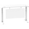 Air Modesty 1400mm Slim Rectangular Height Adjustable Desk, White Leg & Modesty Panel, White