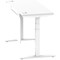 Air Modesty 1400mm Slim Rectangular Height Adjustable Desk, White Leg & Modesty Panel, White