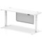 Air Modesty 1800mm Slim Rectangular Height Adjustable Desk, White Leg & Modesty Panel, White