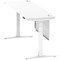 Air Modesty 1800mm Slim Rectangular Height Adjustable Desk, White Leg & Modesty Panel, White
