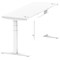 Air Modesty 1800mm Slim Rectangular Height Adjustable Desk, White Leg & Modesty Panel, White