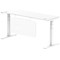 Air Modesty 1800mm Slim Rectangular Height Adjustable Desk, White Leg & Modesty Panel, White