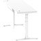 Air Modesty 1800mm Slim Rectangular Height Adjustable Desk, White Leg & Modesty Panel, White