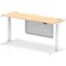 Air Modesty 1800mm Slim Rectangular Height Adjustable Desk, White Leg & Modesty Panel, Maple